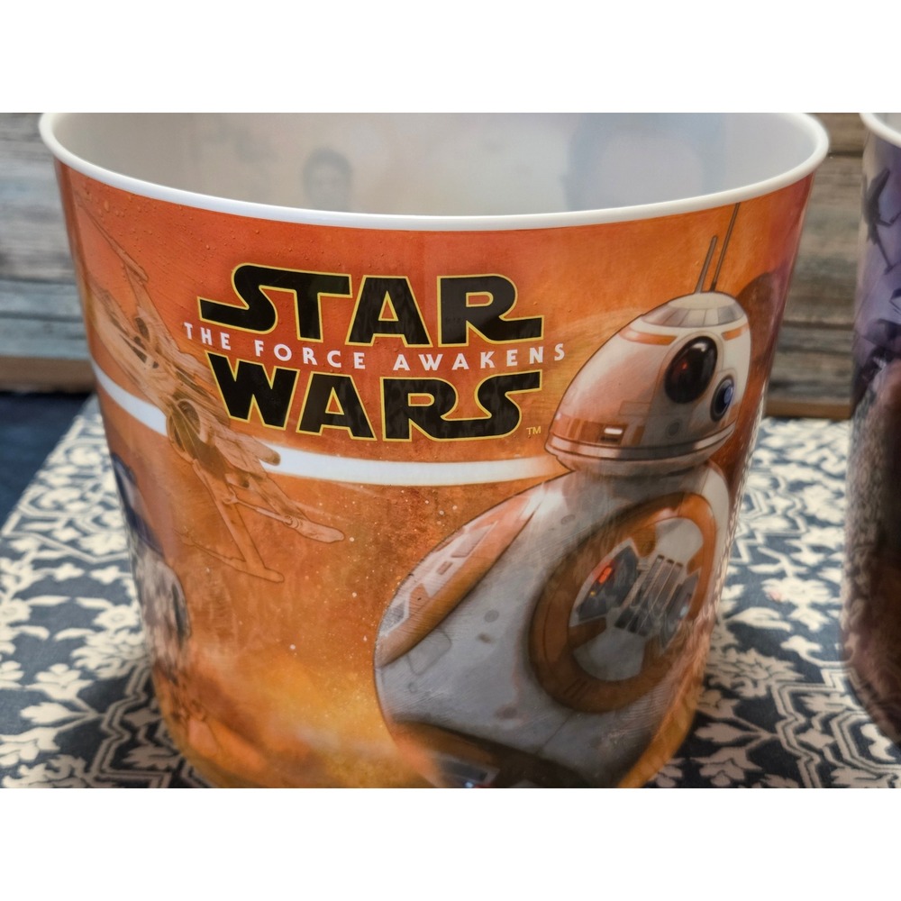 Star Wars The Force Awakens Collectible Movie Theater Popcorn Buckets Set of 2 - Picture 2 of 8